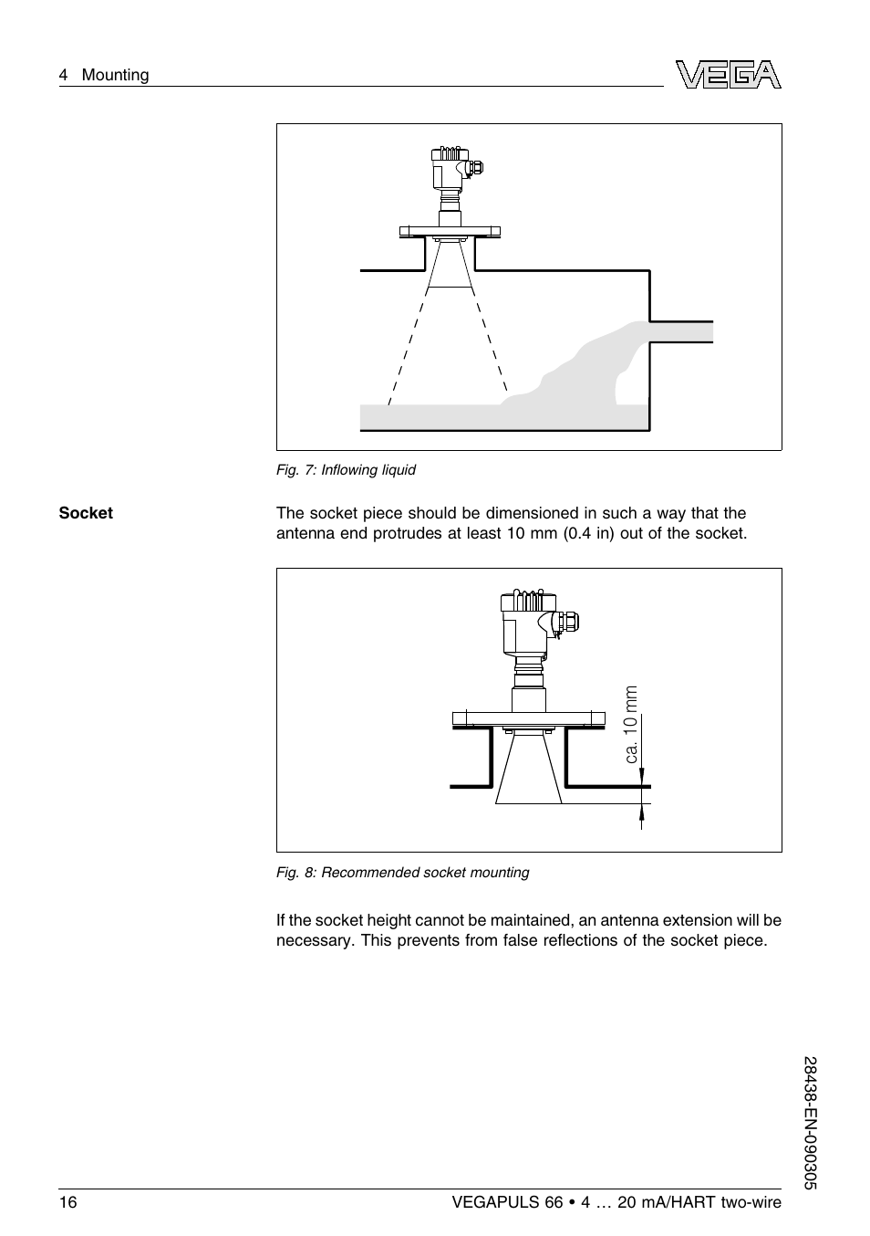VEGA VEGAPULS 66 (≥ 2.0.0 - ≤ 3.8) 4 … 20 mA_HART two-wire User Manual | Page 16 / 68