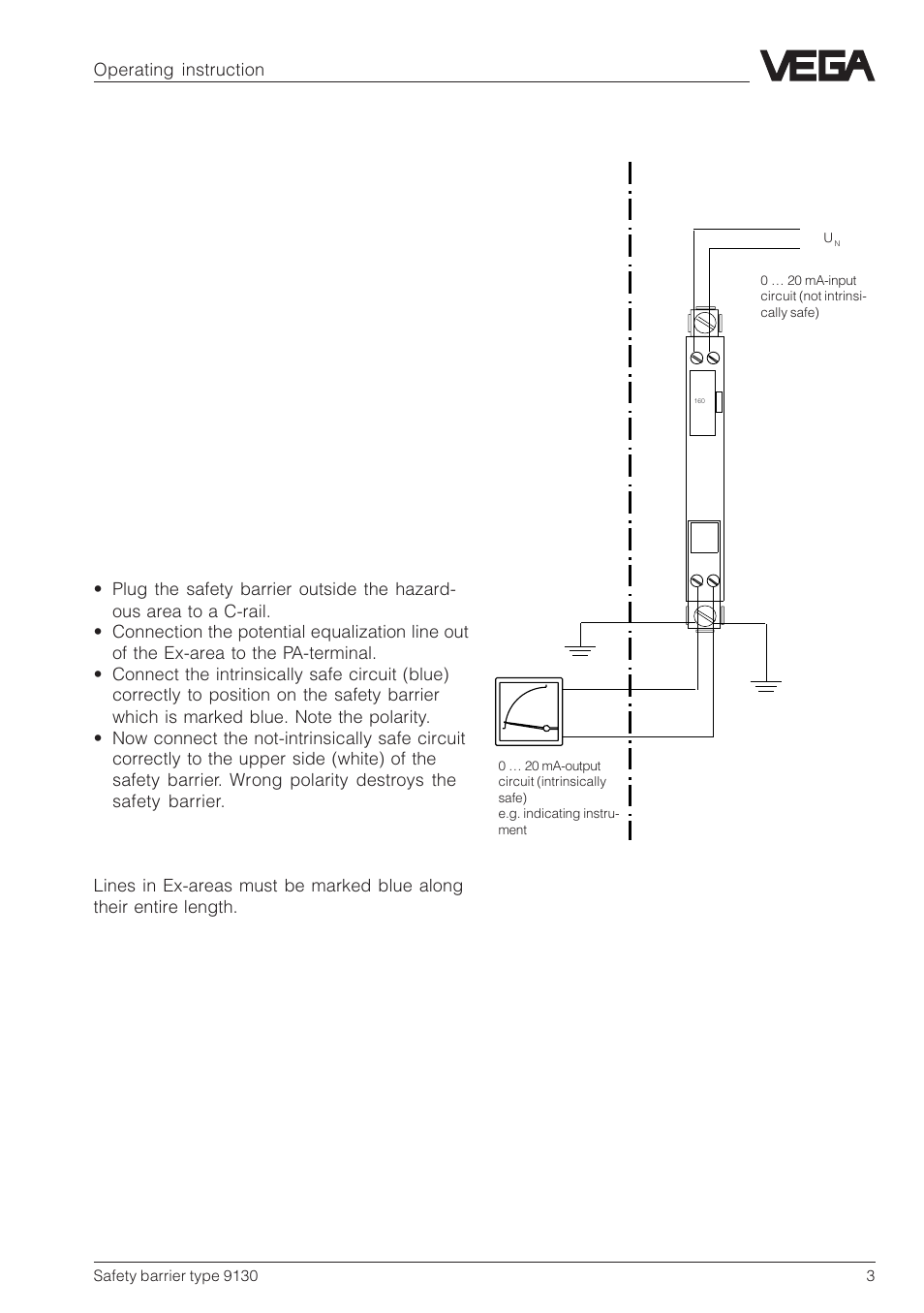 4mounting, 3dimensions 5 electrical connection | VEGA 9130 Safety barrier User Manual | Page 3 / 4