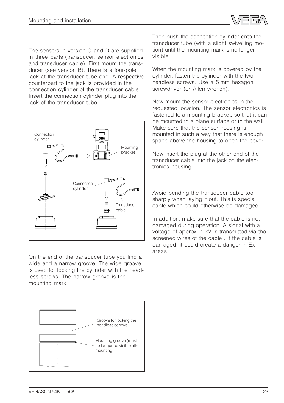 Version c and d | VEGA VEGASON 54K…56K User Manual | Page 23 / 48