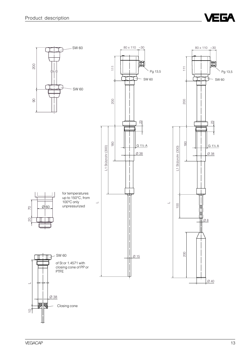 Screening tube | VEGA VEGACAP 82-98 User Manual | Page 13 / 36