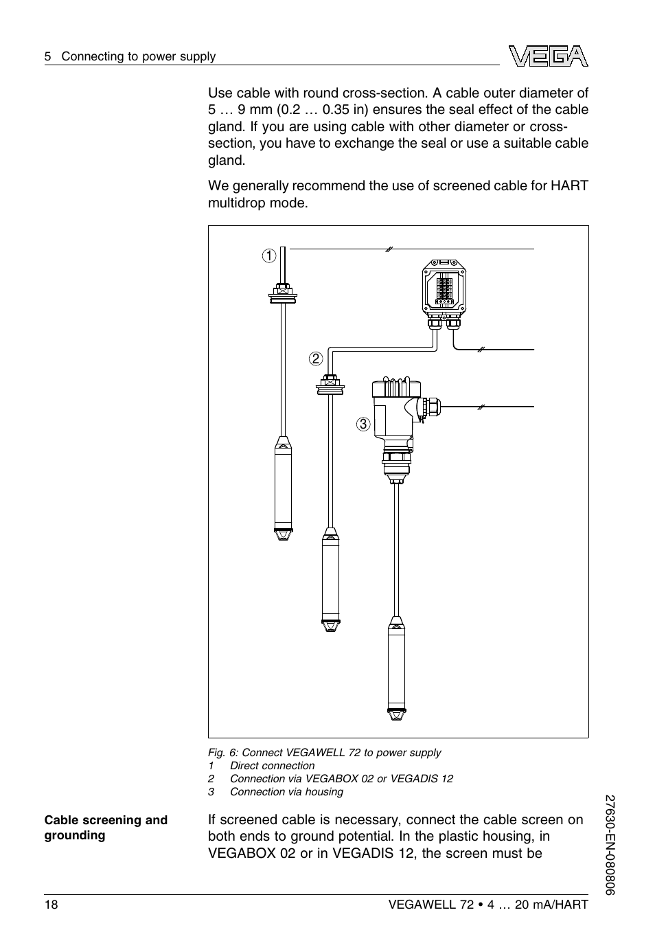 VEGA VEGAWELL 72 4 … 20 mA_HART User Manual | Page 18 / 44