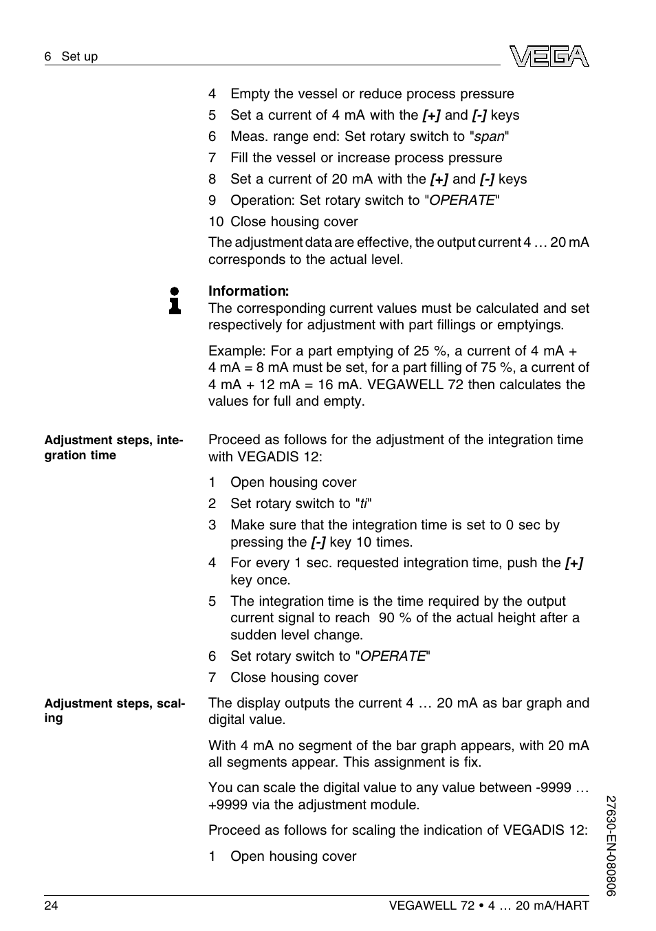 VEGA VEGAWELL 72 4 … 20 mA_HART User Manual | Page 24 / 44