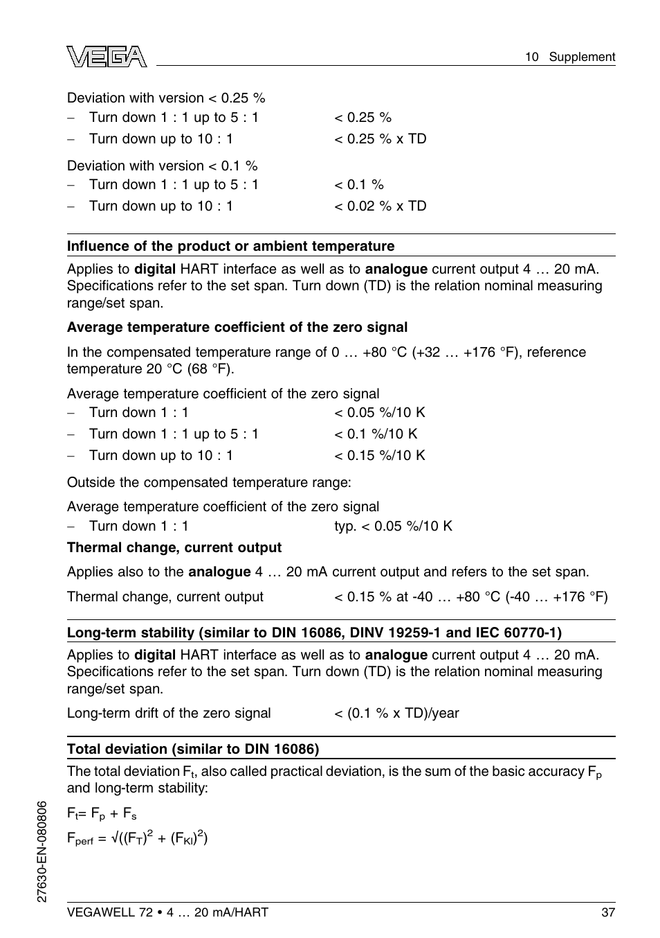VEGA VEGAWELL 72 4 … 20 mA_HART User Manual | Page 37 / 44