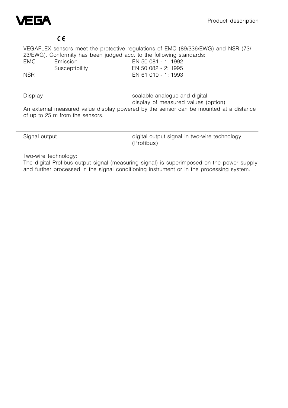 VEGA VEGAFLEX 52P (Profibus PA) User Manual | Page 16 / 56