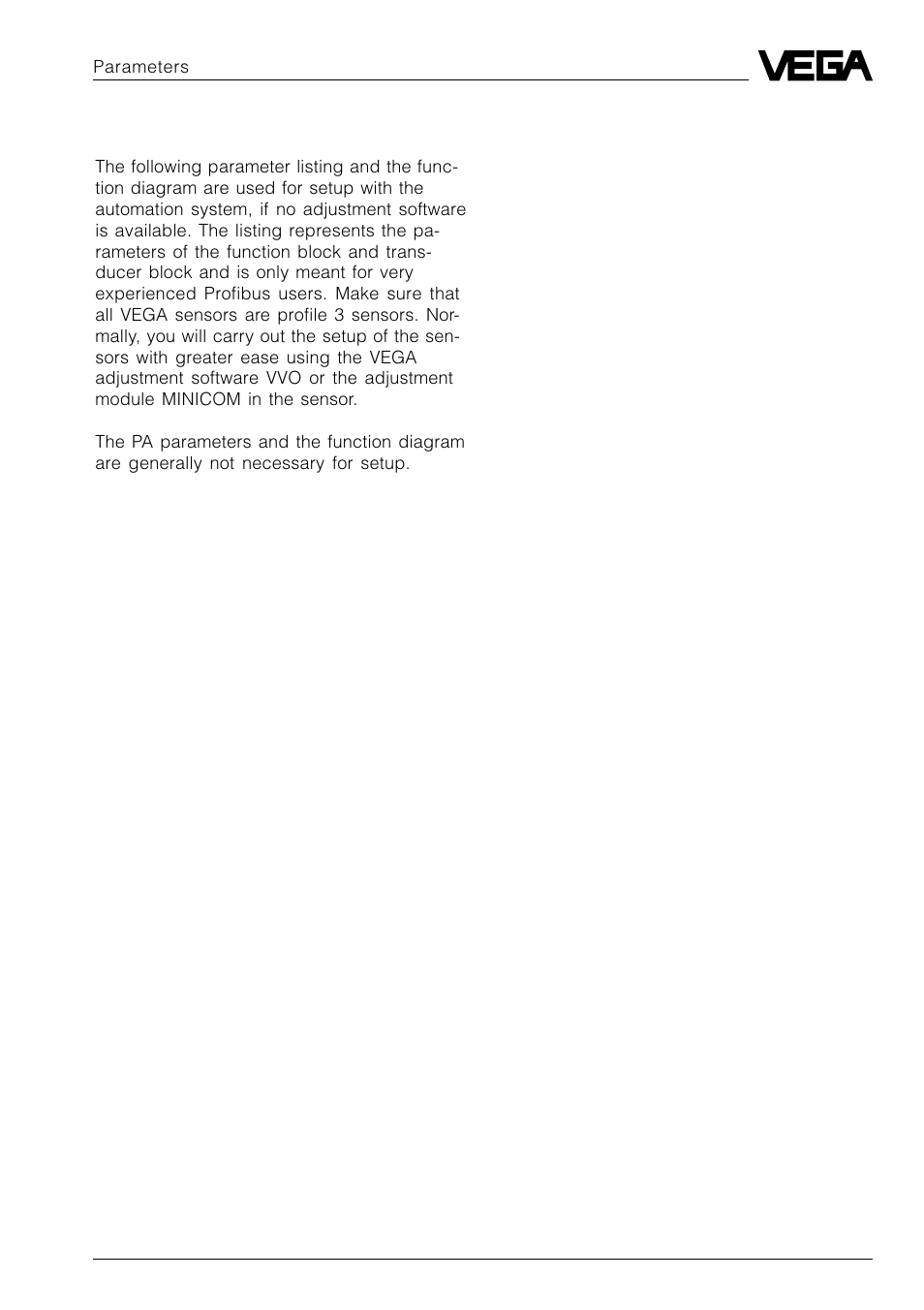 4 pa parameters | VEGA VEGAFLEX 52P (Profibus PA) User Manual | Page 49 / 56