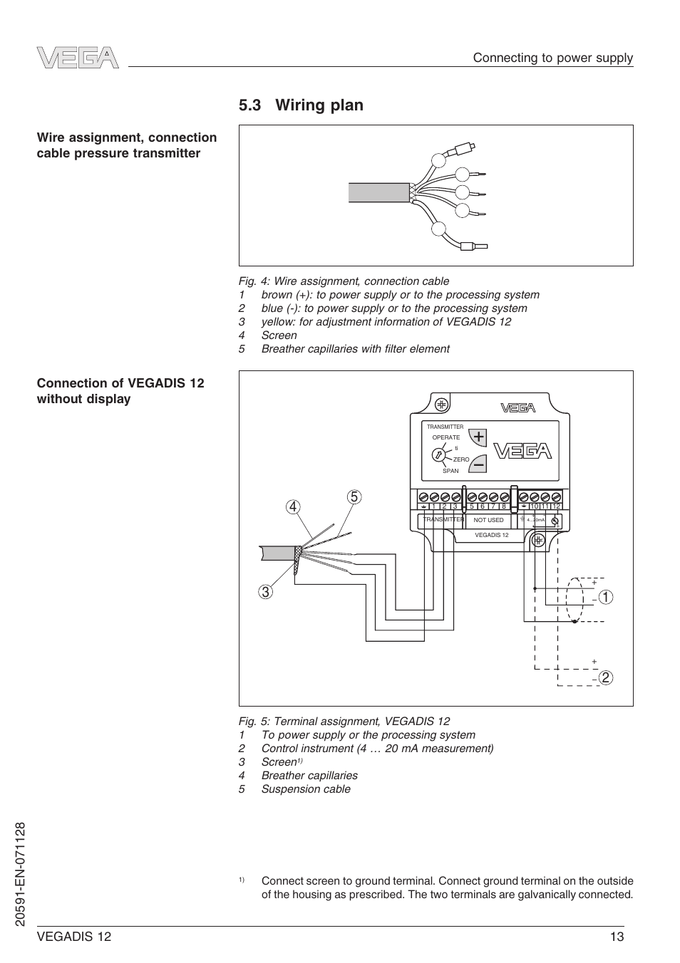 3 wiring plan | VEGA VEGADIS 12 User Manual | Page 13 / 28