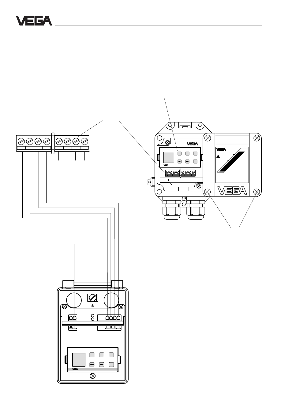 Vegadis 50, Sensor terminal box (open) | VEGA VEGASON 51V…53V User Manual | Page 40 / 88