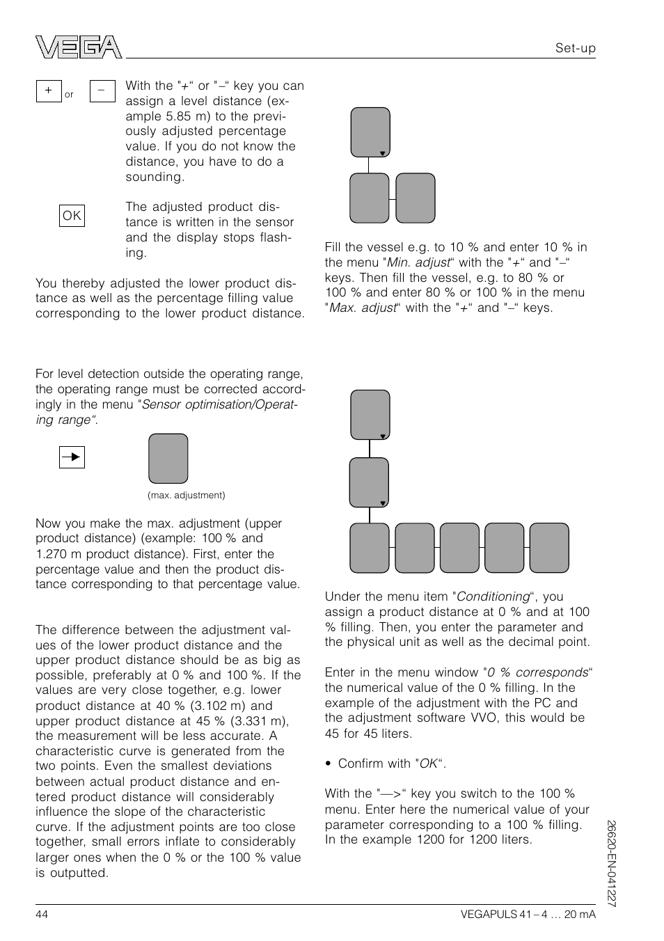 Conditioning | VEGA VEGAPULS 41 4 … 20 mA; HART compact sensor User Manual | Page 44 / 68