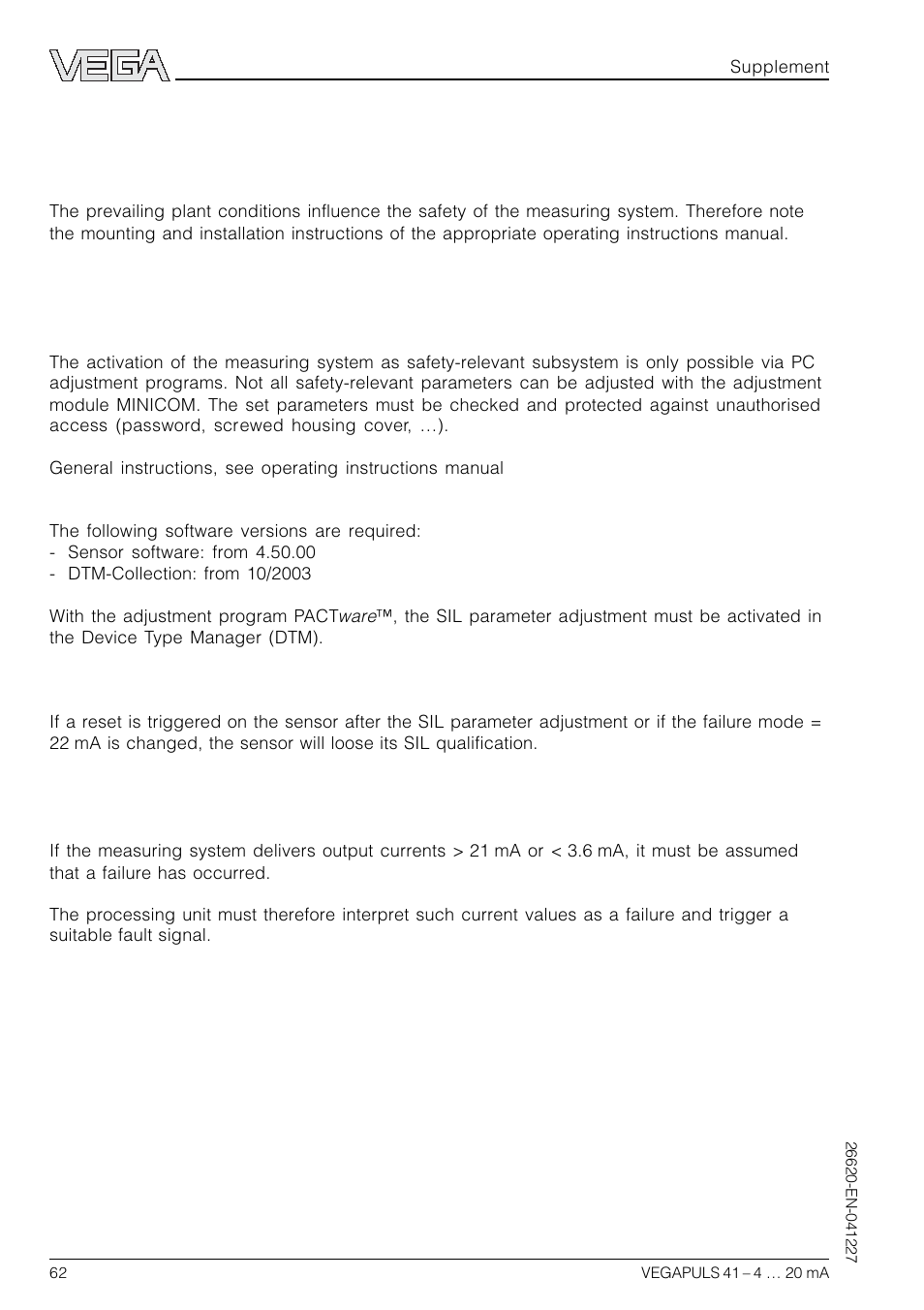 3 set-up, 1 mounting and installation, 2 adjustment instructions and parameter adjustment | 3 configuration of the processing unit, 3set-up | VEGA VEGAPULS 41 4 … 20 mA; HART compact sensor User Manual | Page 62 / 68