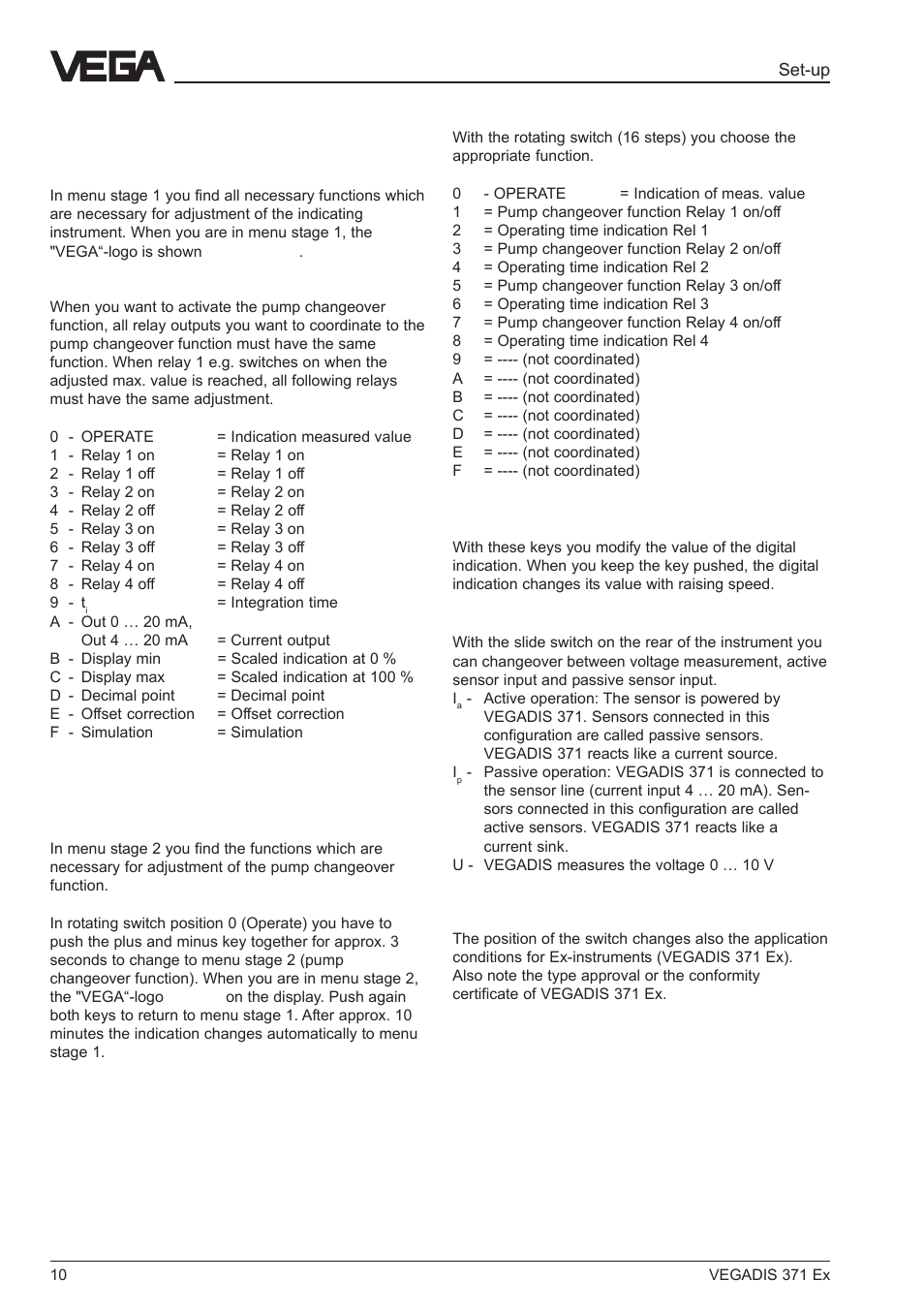 VEGA VEGADIS 371 Ex User Manual | Page 10 / 20
