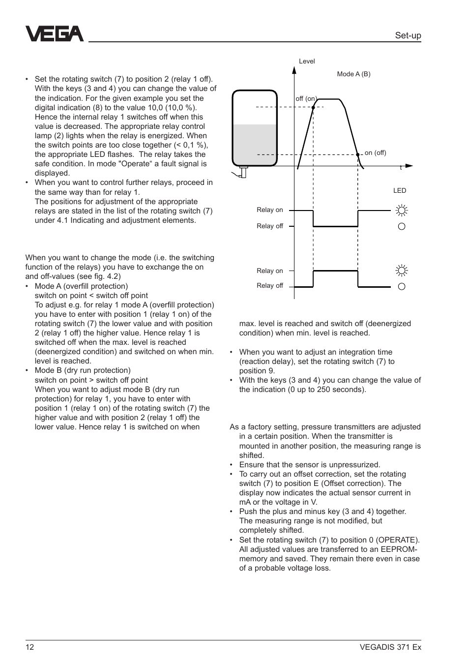 Set-up | VEGA VEGADIS 371 Ex User Manual | Page 12 / 20