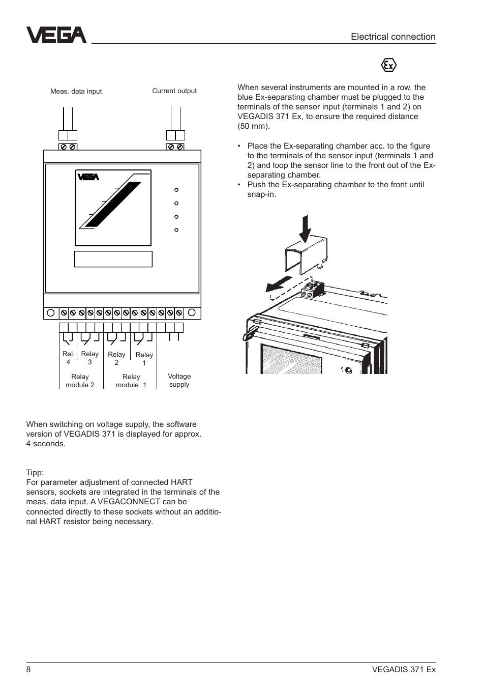 3 terminal coordination, 4 ex-separating chamber | VEGA VEGADIS 371 Ex User Manual | Page 8 / 20