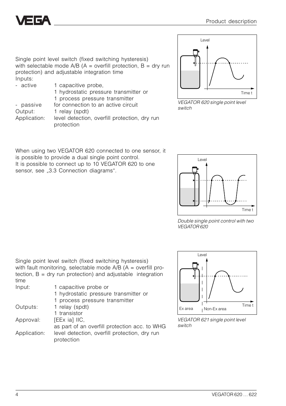 3 types and versions, Vegator 620, Vegator 621 | VEGA VEGATOR 622 User Manual | Page 4 / 20