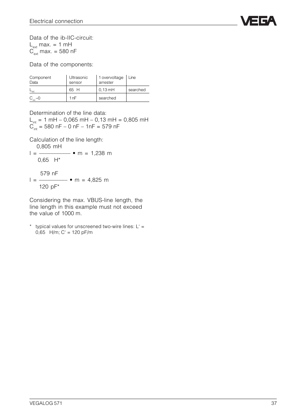 VEGA VEGALOG 571 User Manual | Page 37 / 48