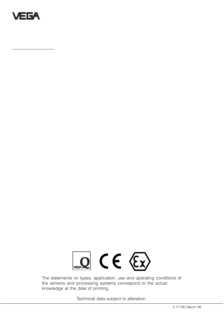 VEGA VEGALOG 571 User Manual | Page 48 / 48