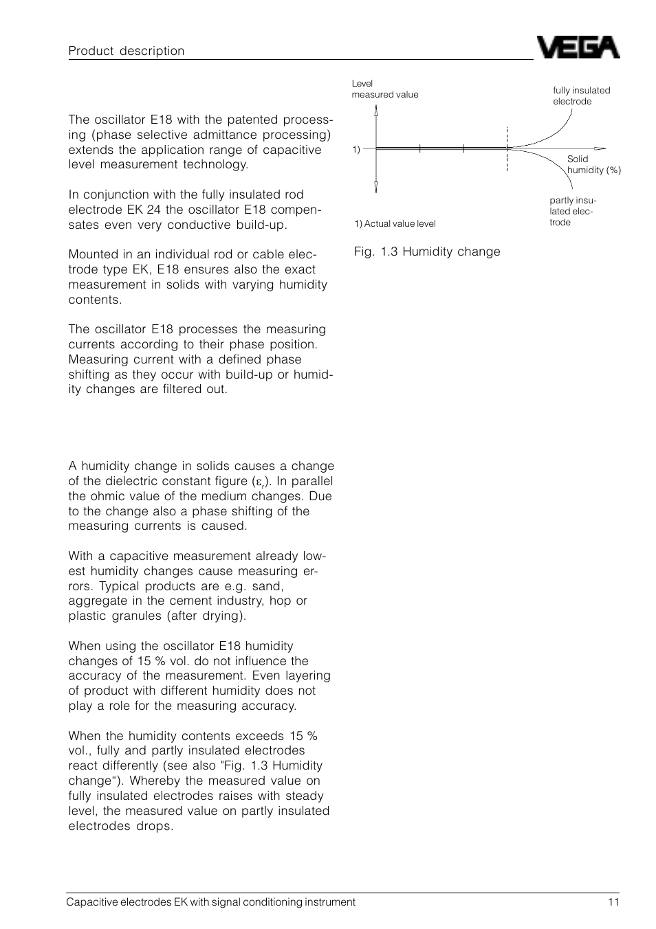 Oscillator e18, Humidity change | VEGA Capacitive electrodes EK … with signal conditioning instrument User Manual | Page 11 / 36