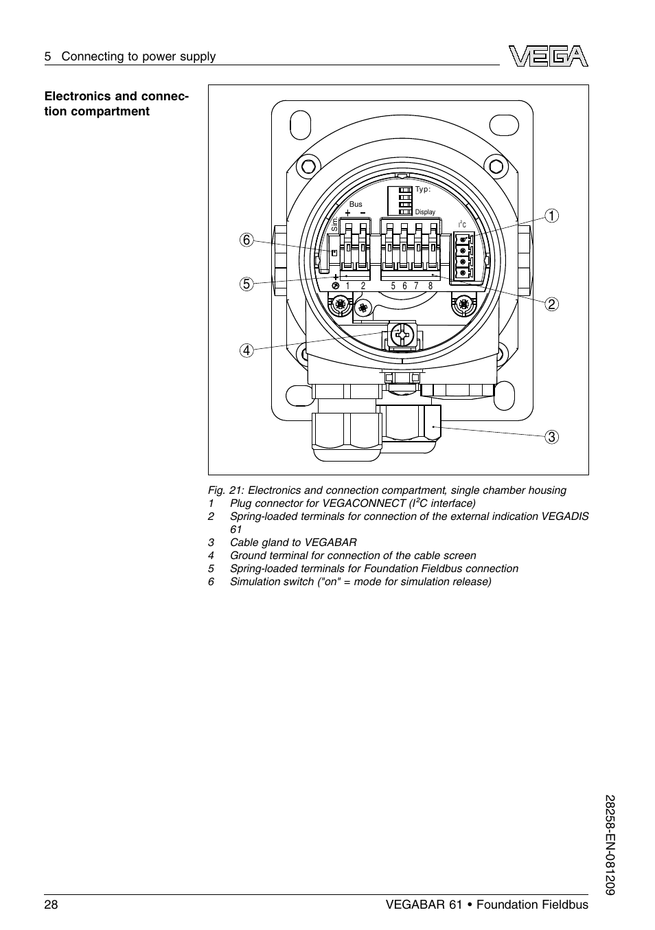 VEGA VEGABAR 61 Foundation Fieldbus User Manual | Page 28 / 84