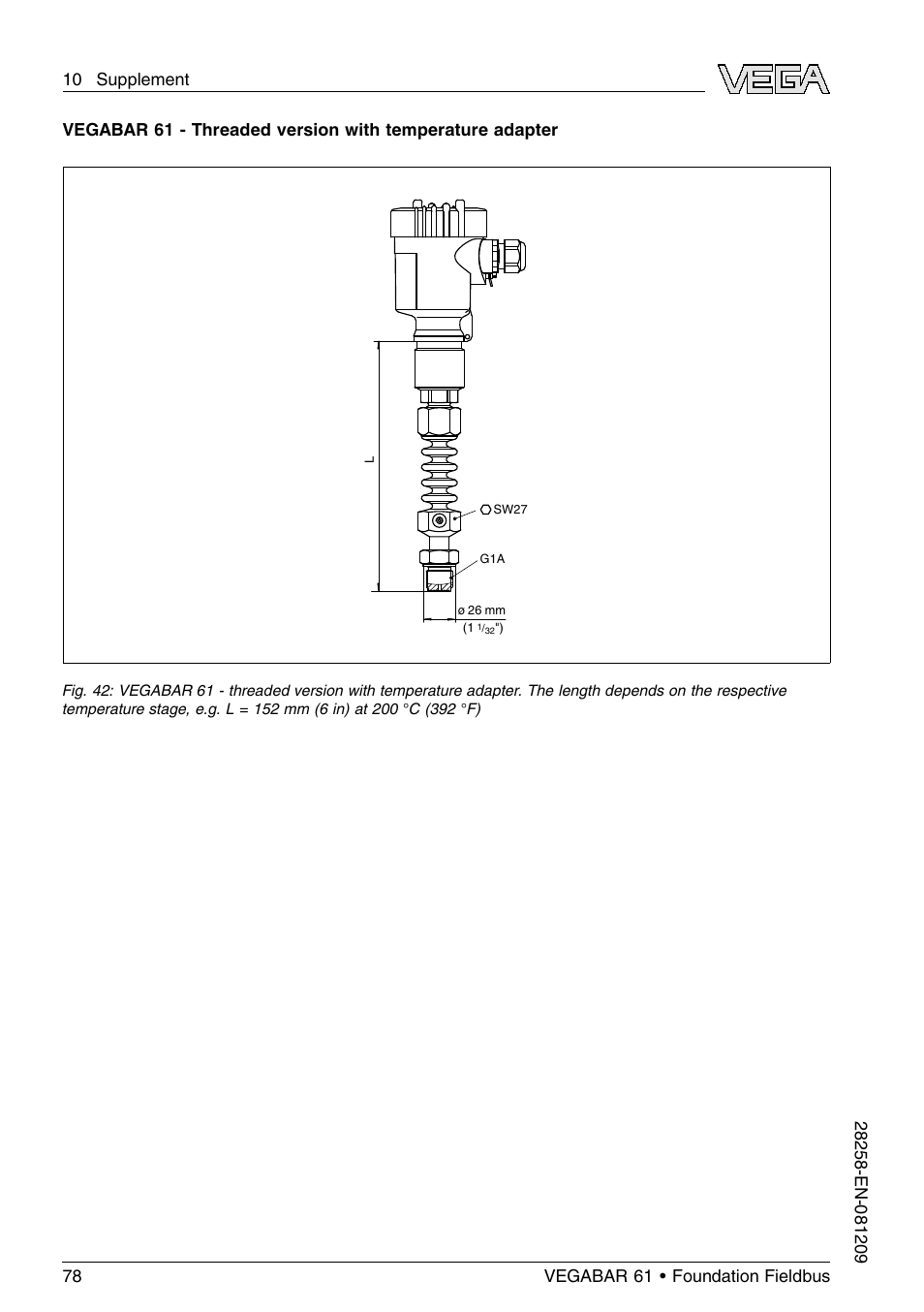 VEGA VEGABAR 61 Foundation Fieldbus User Manual | Page 78 / 84