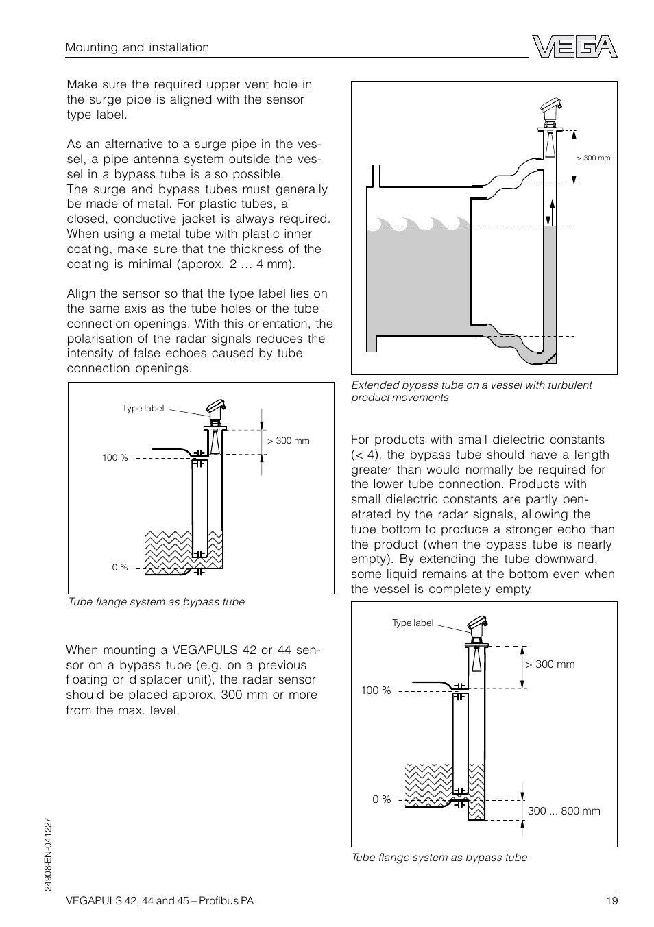 VEGA VEGAPULS 45 Profibus PA User Manual | Page 19 / 60