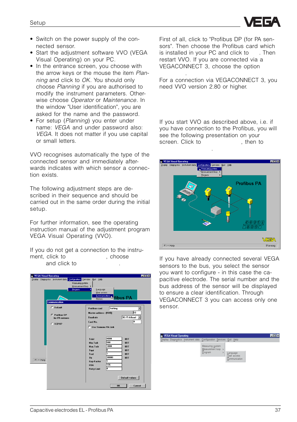 VEGA Capacitive electrodes EL Profibus PA User Manual | Page 37 / 56