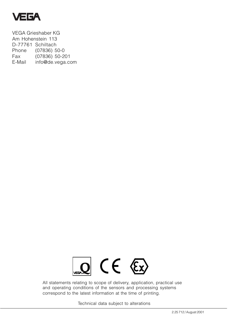 VEGA Capacitive electrodes EL Profibus PA User Manual | Page 56 / 56