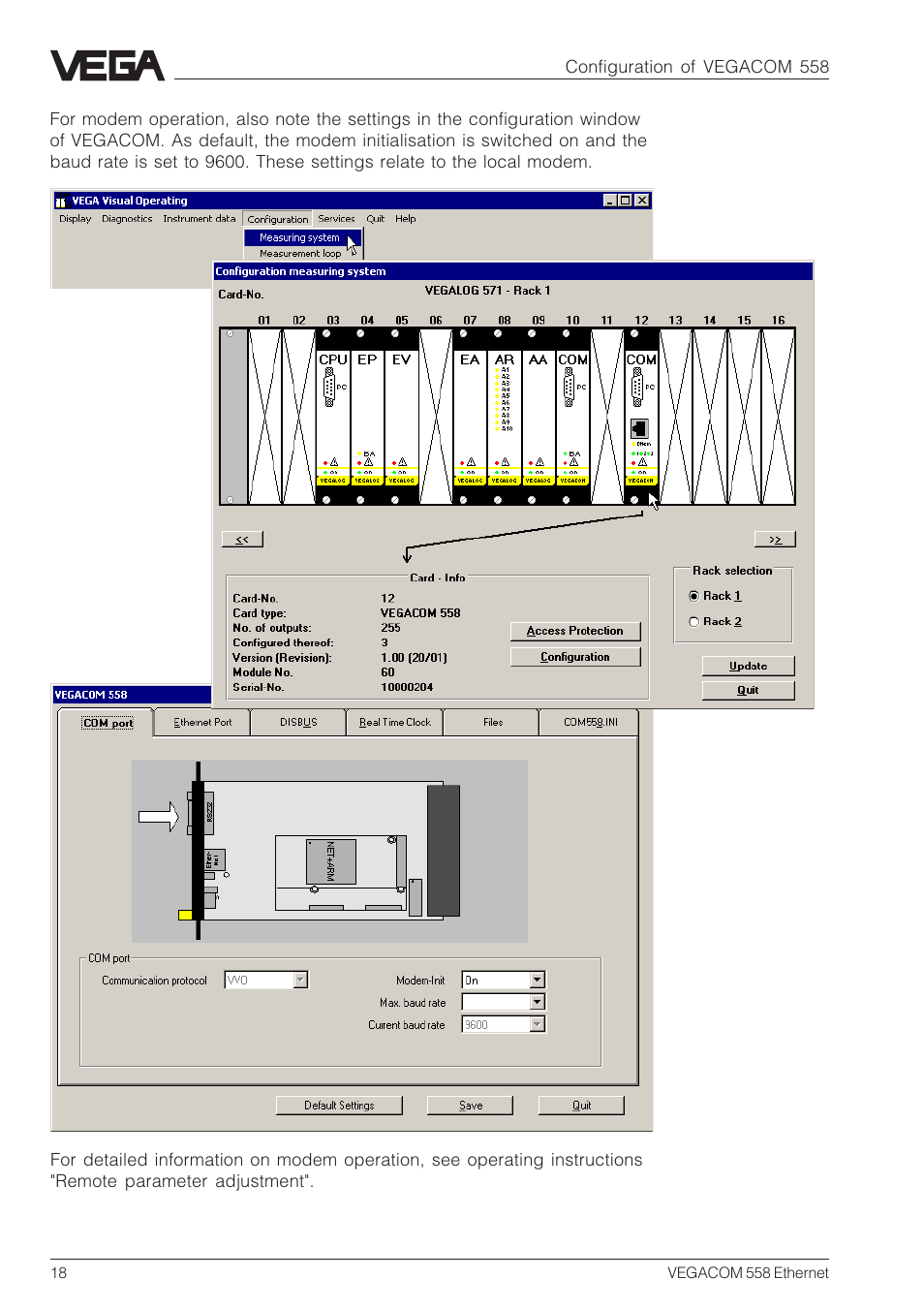 VEGA VEGACOM 558 Ethernet User Manual | Page 18 / 80