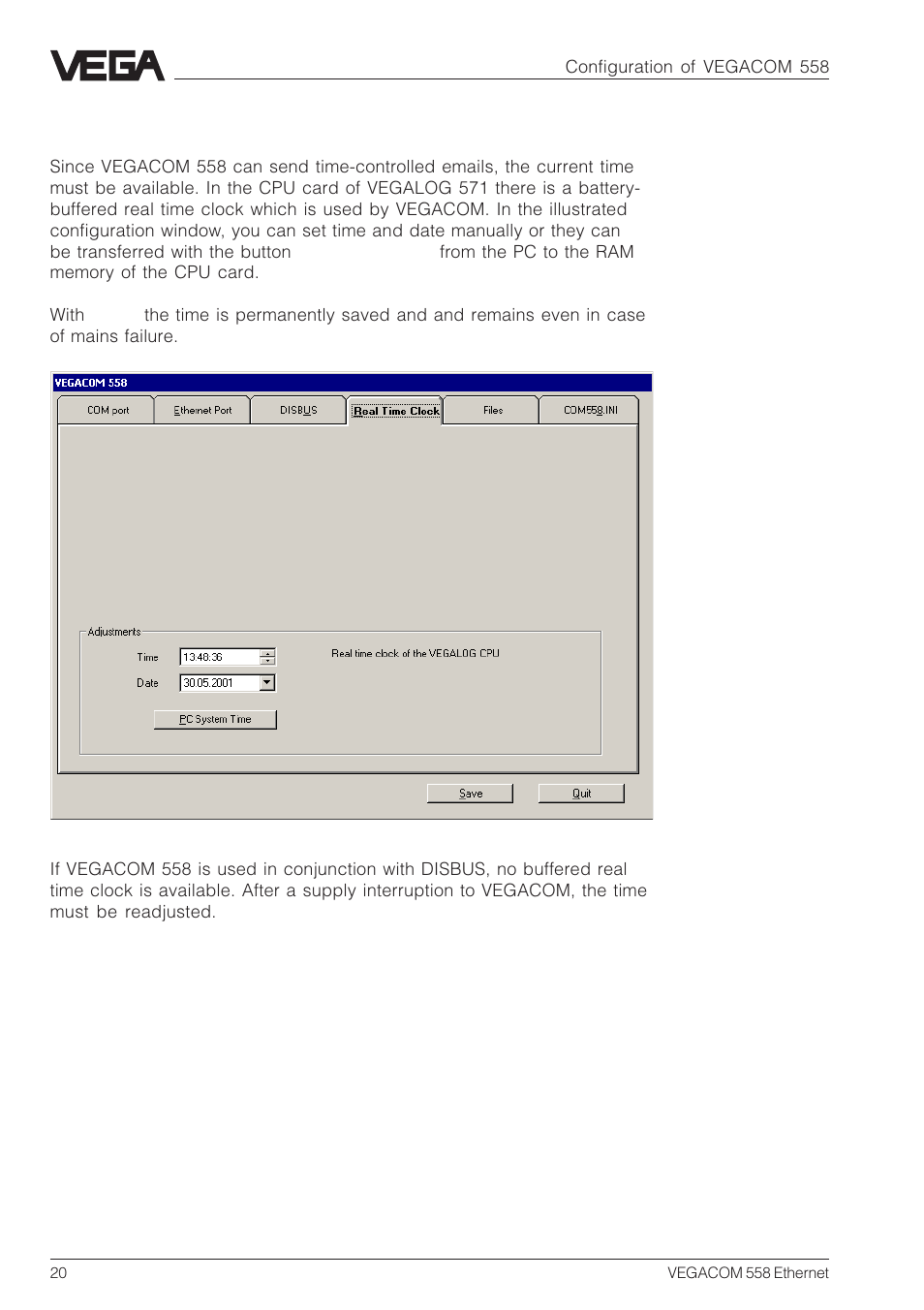 5 real time clock | VEGA VEGACOM 558 Ethernet User Manual | Page 20 / 80