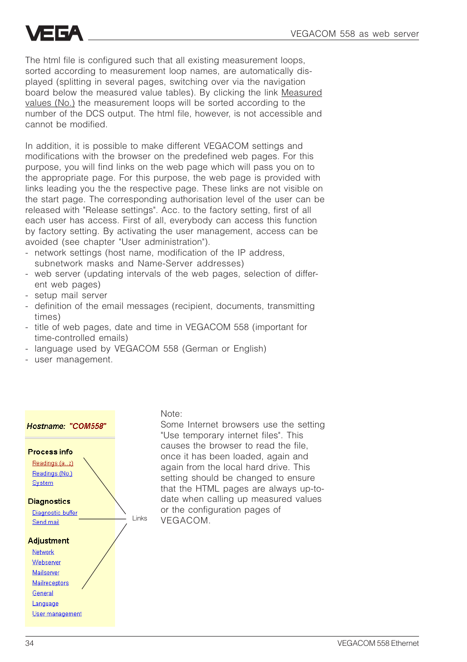 VEGA VEGACOM 558 Ethernet User Manual | Page 34 / 80