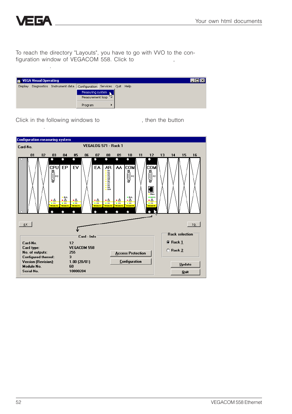 1 transfer html files | VEGA VEGACOM 558 Ethernet User Manual | Page 52 / 80