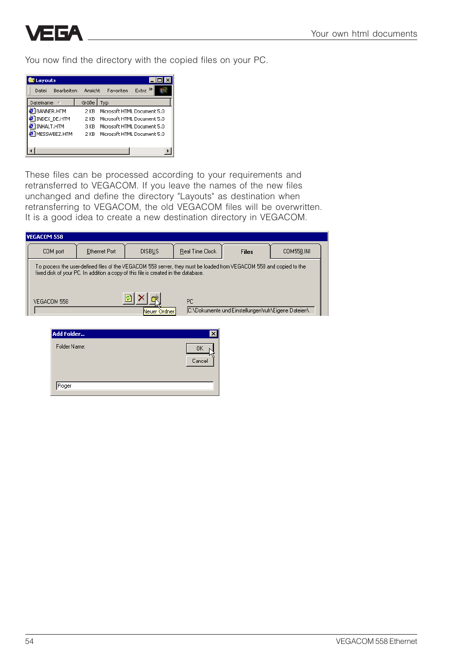 VEGA VEGACOM 558 Ethernet User Manual | Page 54 / 80