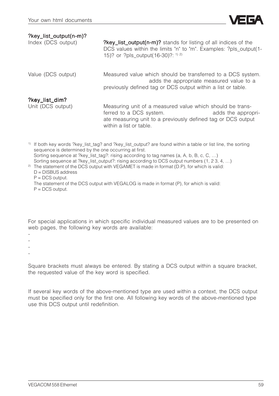 VEGA VEGACOM 558 Ethernet User Manual | Page 59 / 80