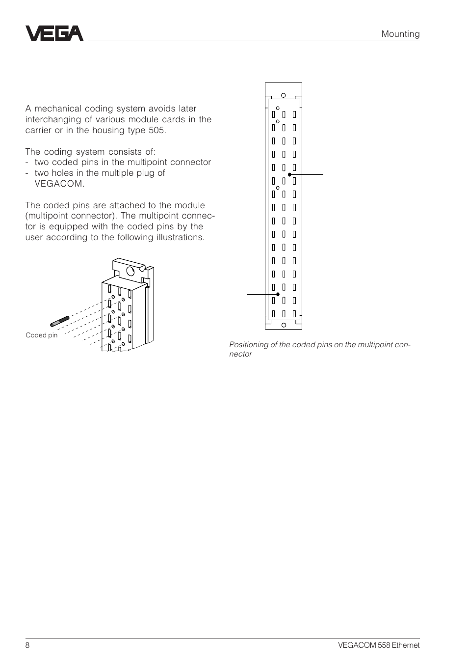 2 mounting, Coding | VEGA VEGACOM 558 Ethernet User Manual | Page 8 / 80