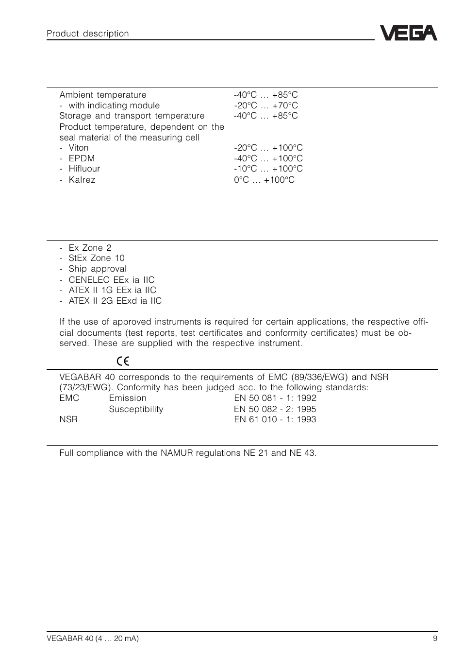 4 approvals and certificates | VEGA VEGABAR 40 4 … 20 mA User Manual | Page 9 / 28