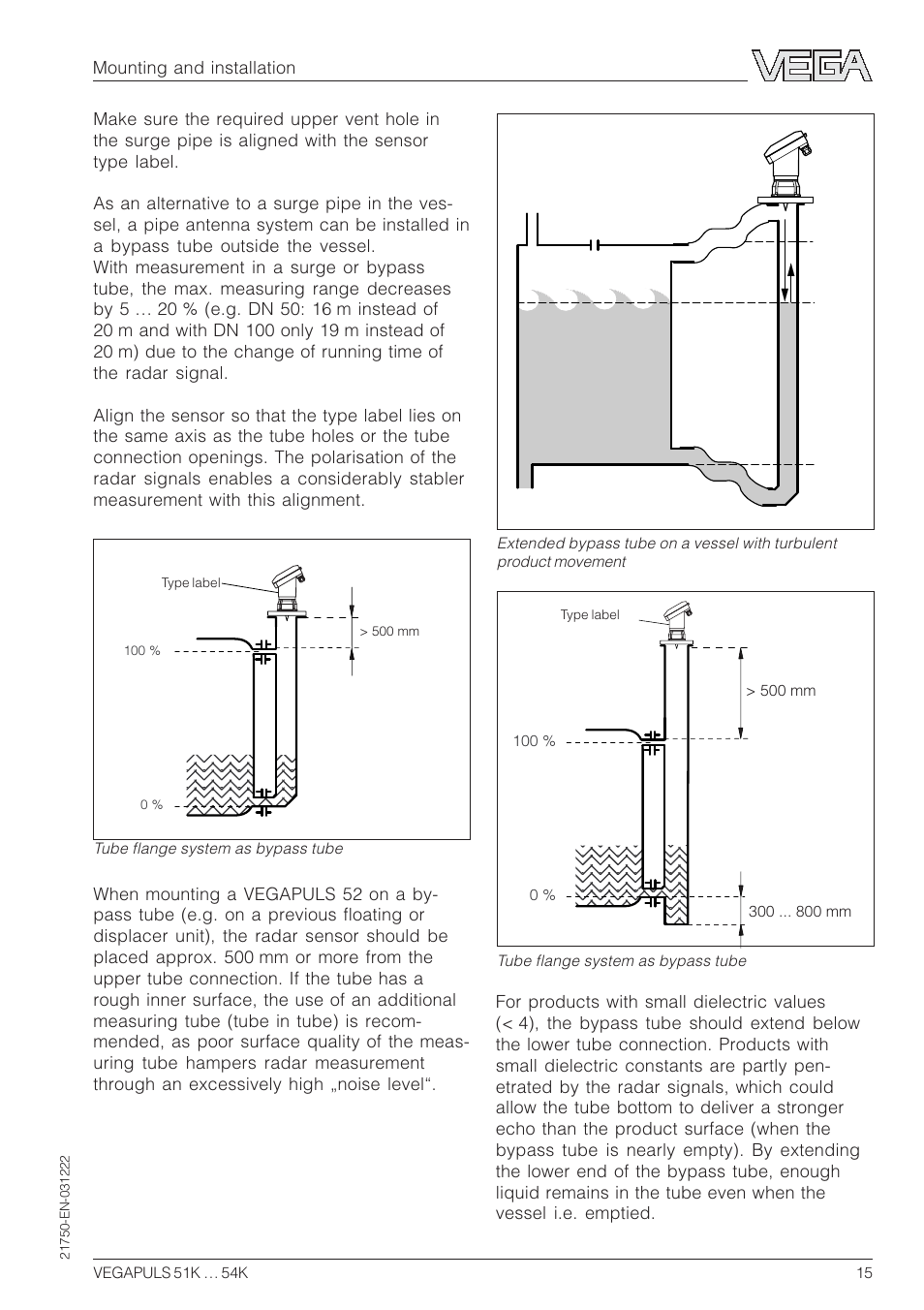 VEGA VEGAPULS 51K…54K 4 … 20 mA; HART compact sensor User Manual | Page 15 / 72