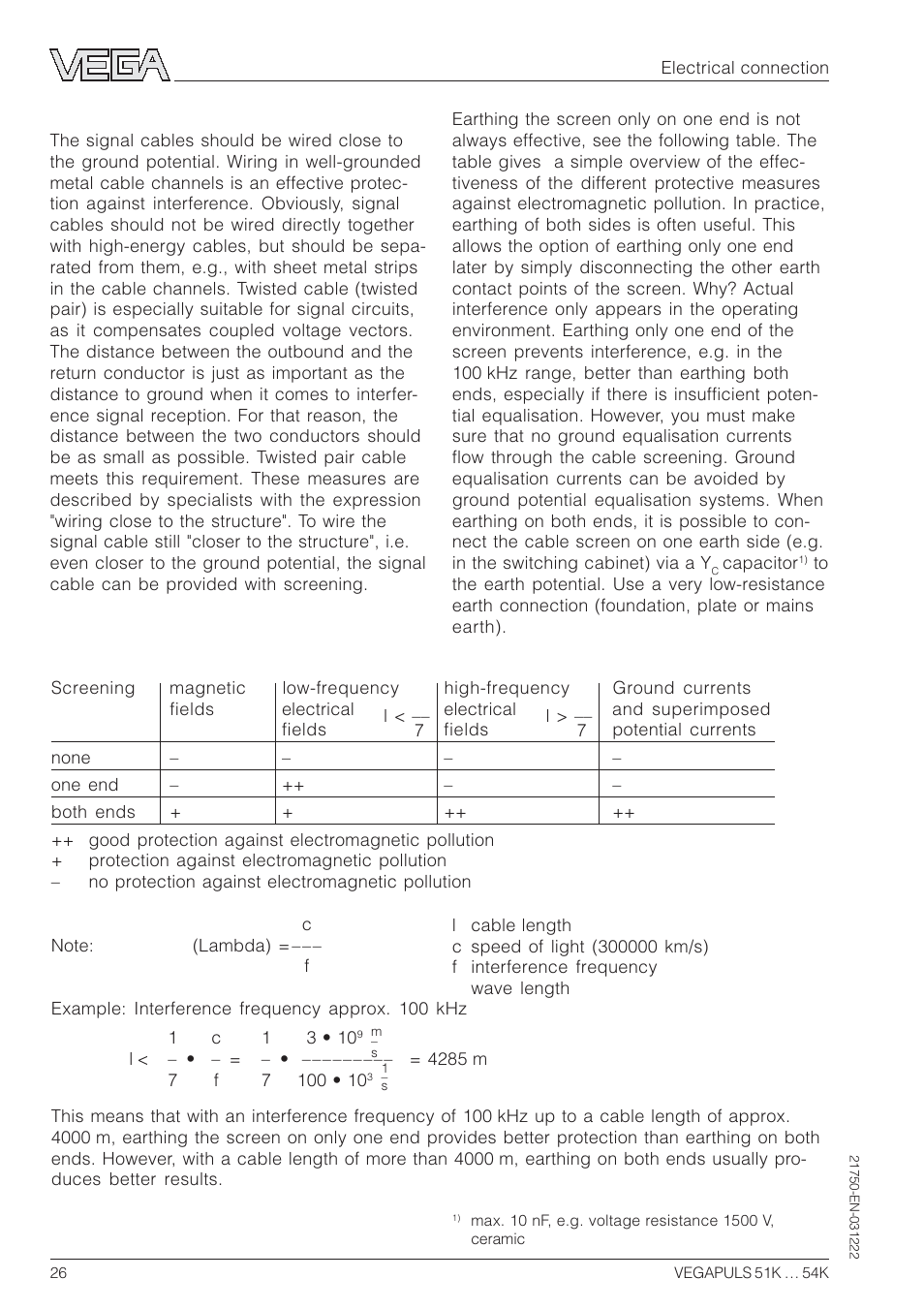 VEGA VEGAPULS 51K…54K 4 … 20 mA; HART compact sensor User Manual | Page 26 / 72