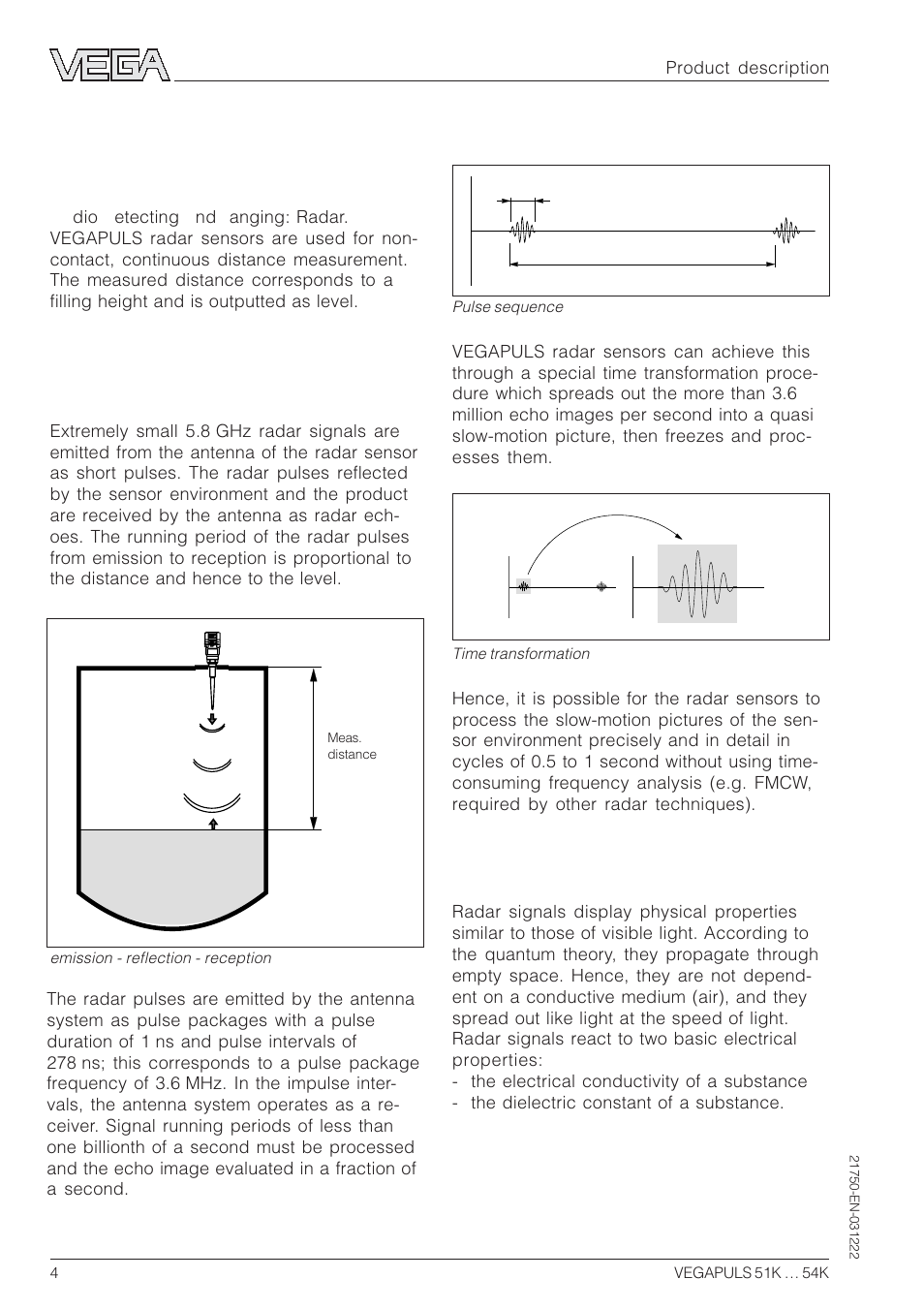 1 product description, 1 function | VEGA VEGAPULS 51K…54K 4 … 20 mA; HART compact sensor User Manual | Page 4 / 72