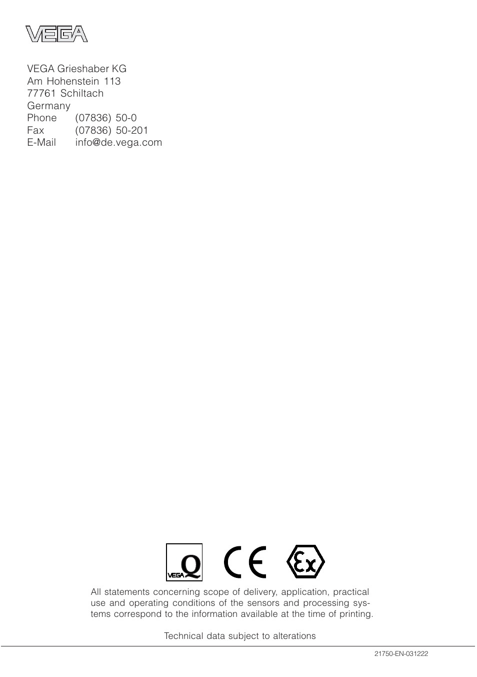 VEGA VEGAPULS 51K…54K 4 … 20 mA; HART compact sensor User Manual | Page 72 / 72