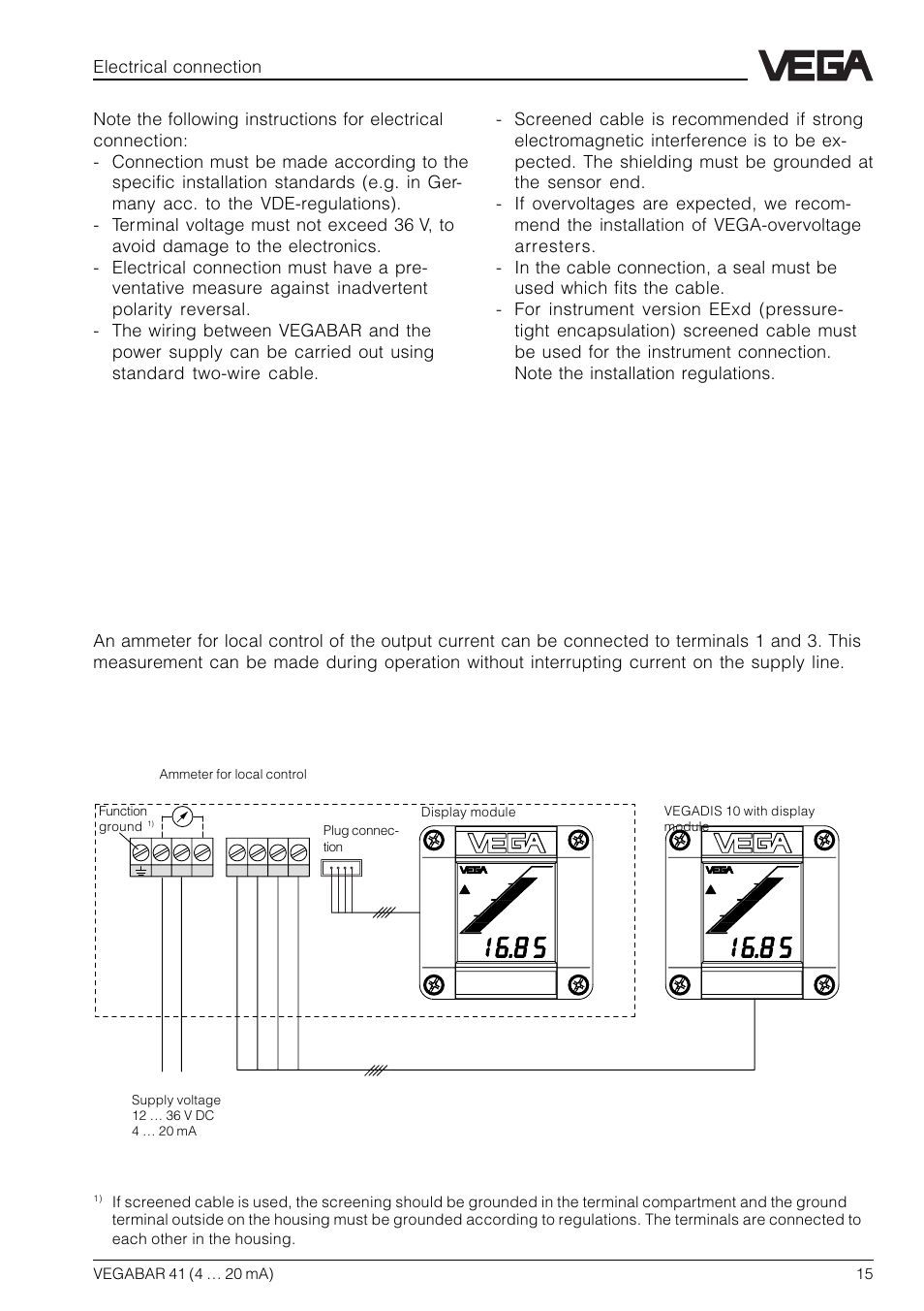 2 connection diagram | VEGA VEGABAR 41 4 … 20 mA User Manual | Page 15 / 28