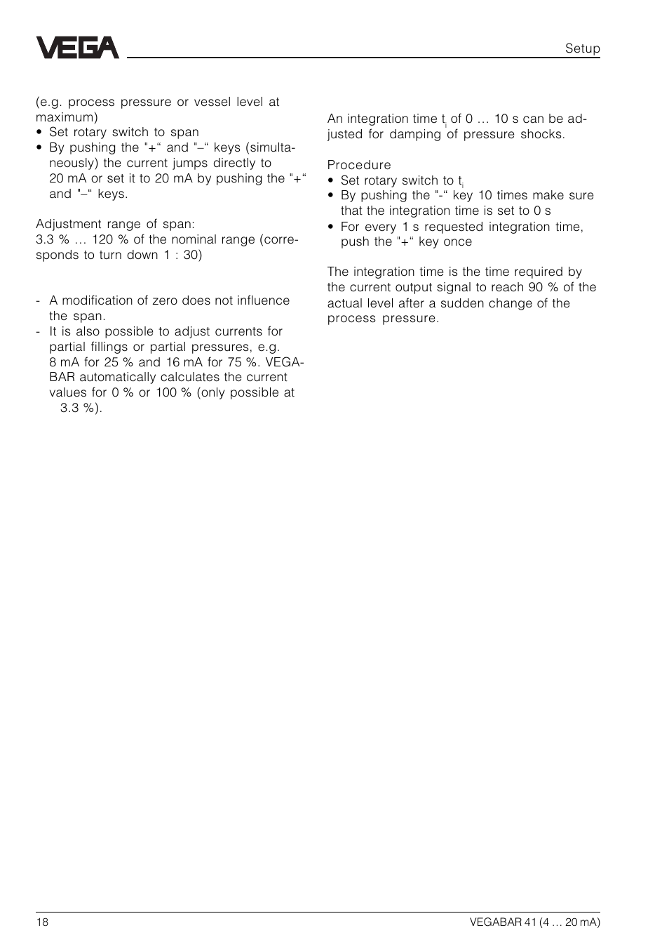 VEGA VEGABAR 41 4 … 20 mA User Manual | Page 18 / 28