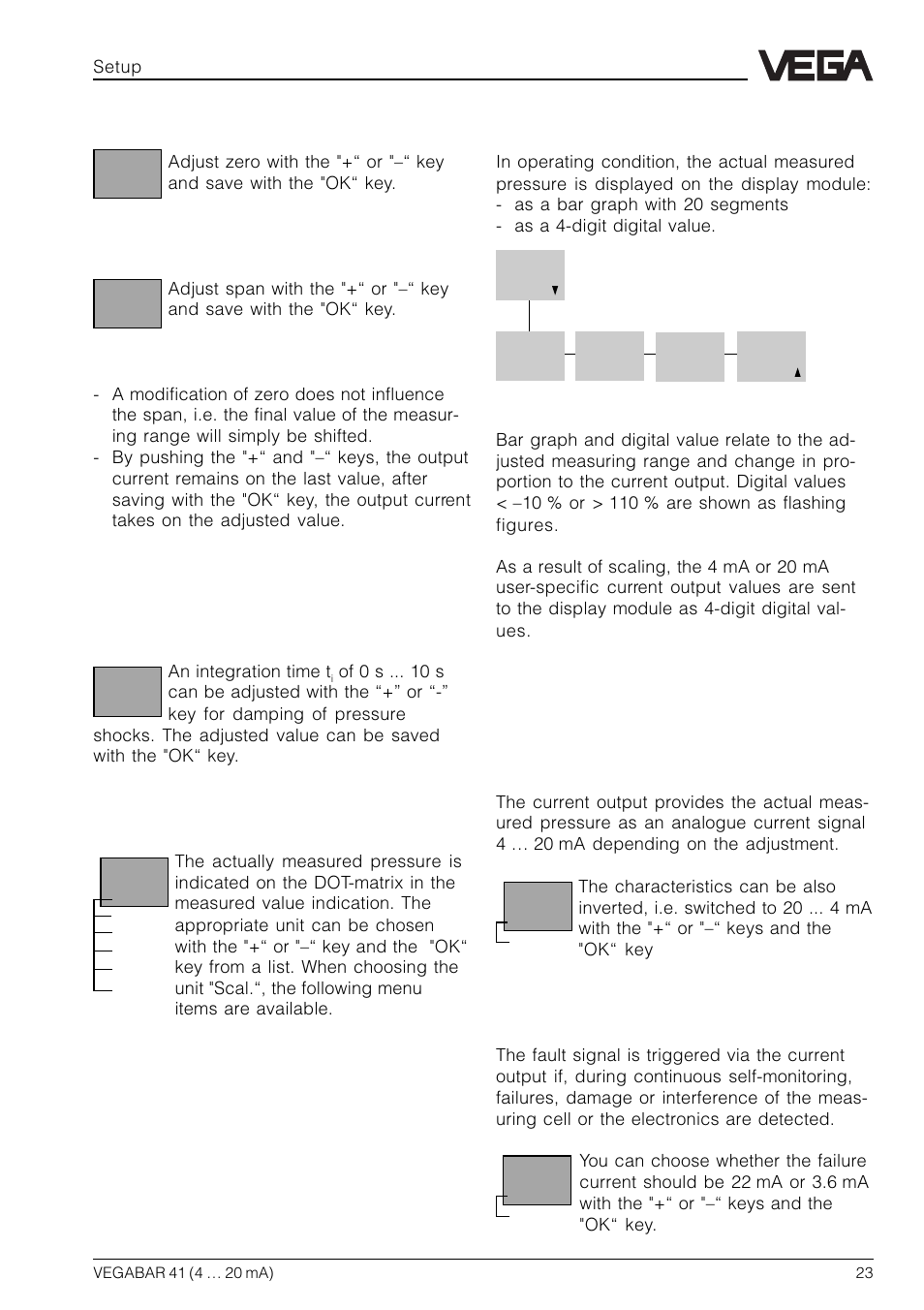 Evaluation, Outputs | VEGA VEGABAR 41 4 … 20 mA User Manual | Page 23 / 28