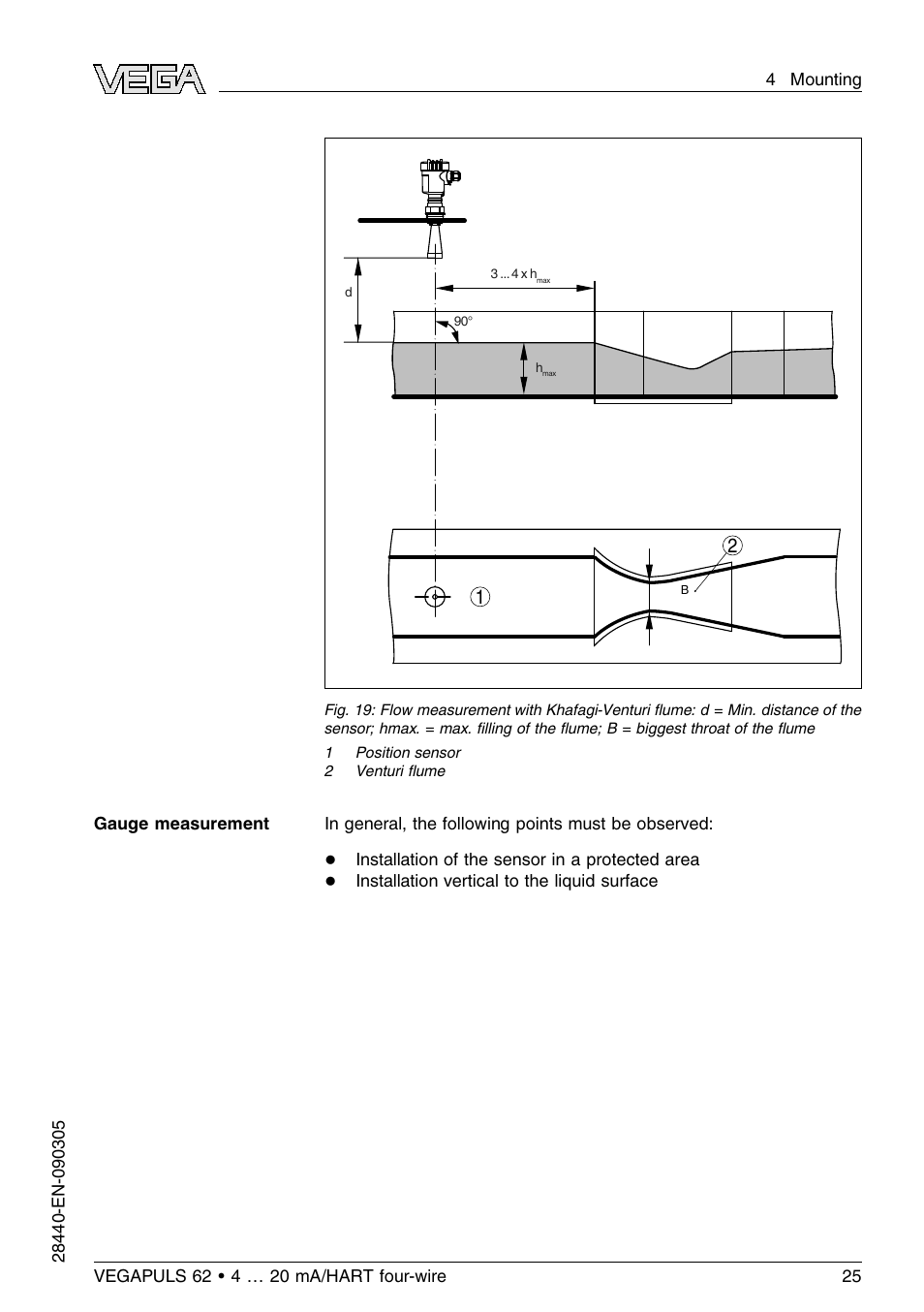 VEGA VEGAPULS 62 (≥ 2.0.0 - ≤ 3.8) 4 … 20 mA_HART four-wire User Manual | Page 25 / 72