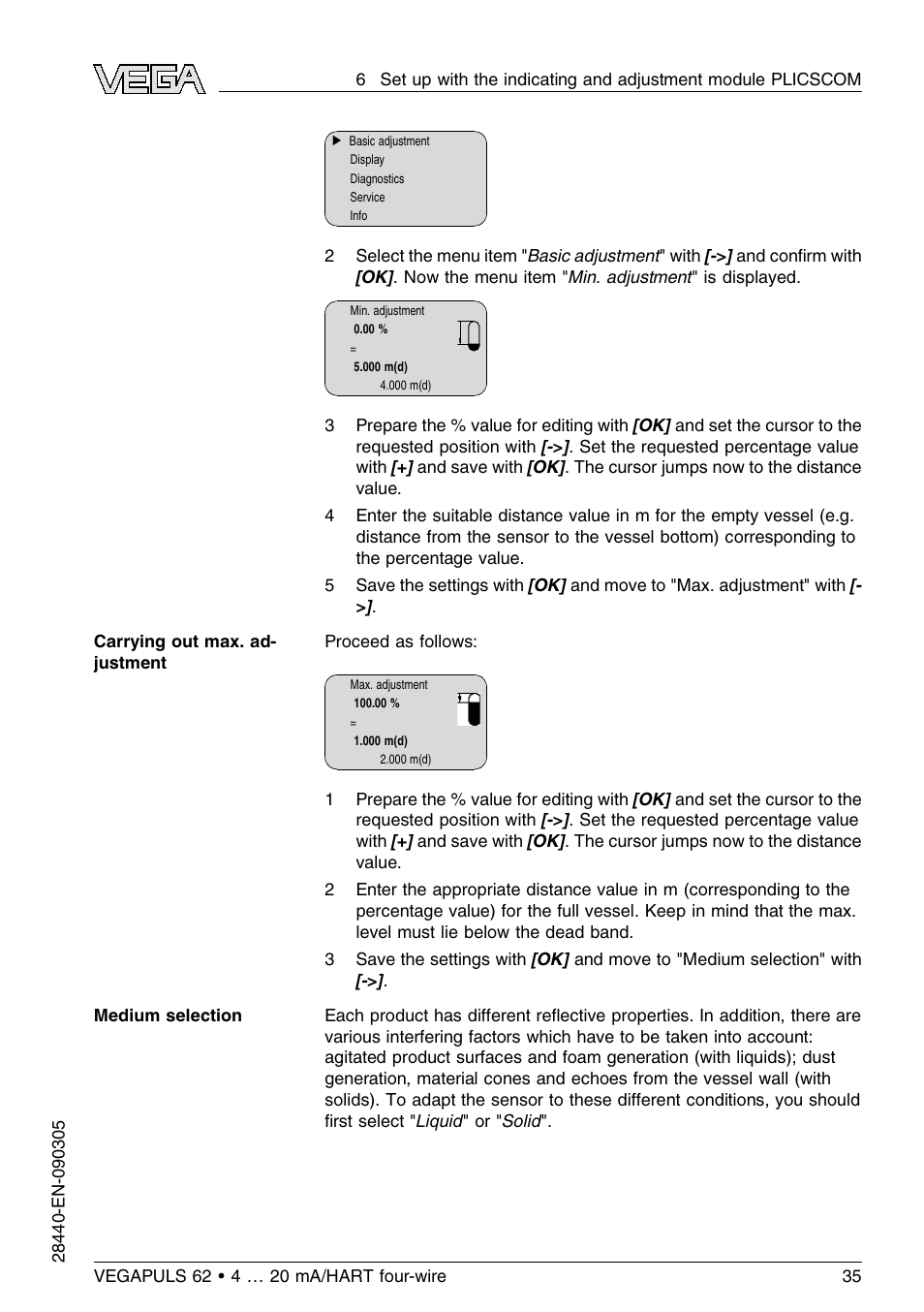 VEGA VEGAPULS 62 (≥ 2.0.0 - ≤ 3.8) 4 … 20 mA_HART four-wire User Manual | Page 35 / 72