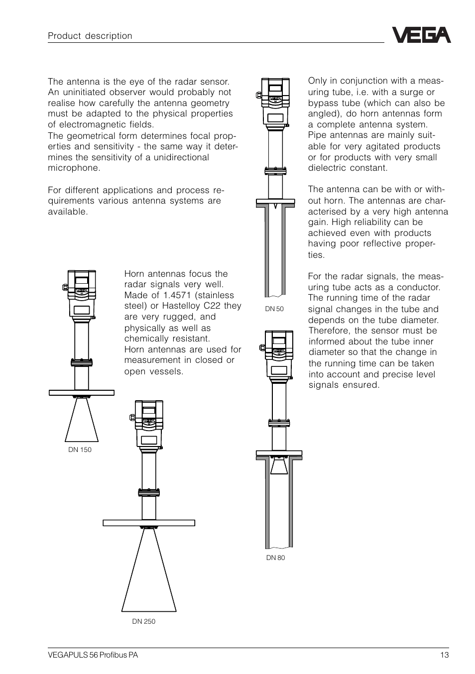 5 antennas | VEGA VEGAPULS 56 Profibus PA User Manual | Page 13 / 92
