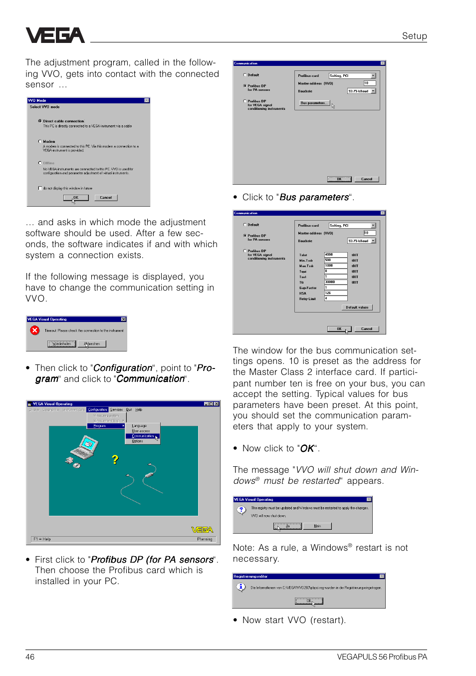 VEGA VEGAPULS 56 Profibus PA User Manual | Page 46 / 92