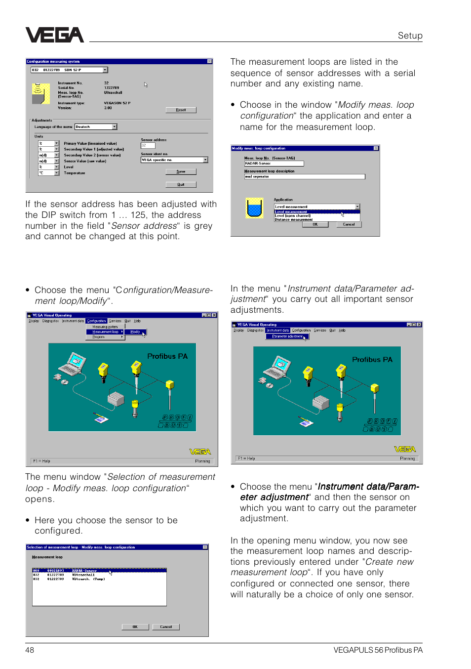 VEGA VEGAPULS 56 Profibus PA User Manual | Page 48 / 92