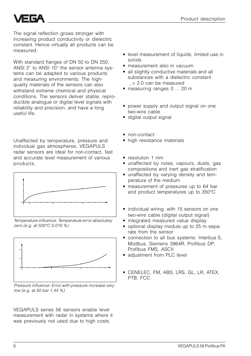 2 application features, Continuous and reliable | VEGA VEGAPULS 56 Profibus PA User Manual | Page 6 / 92