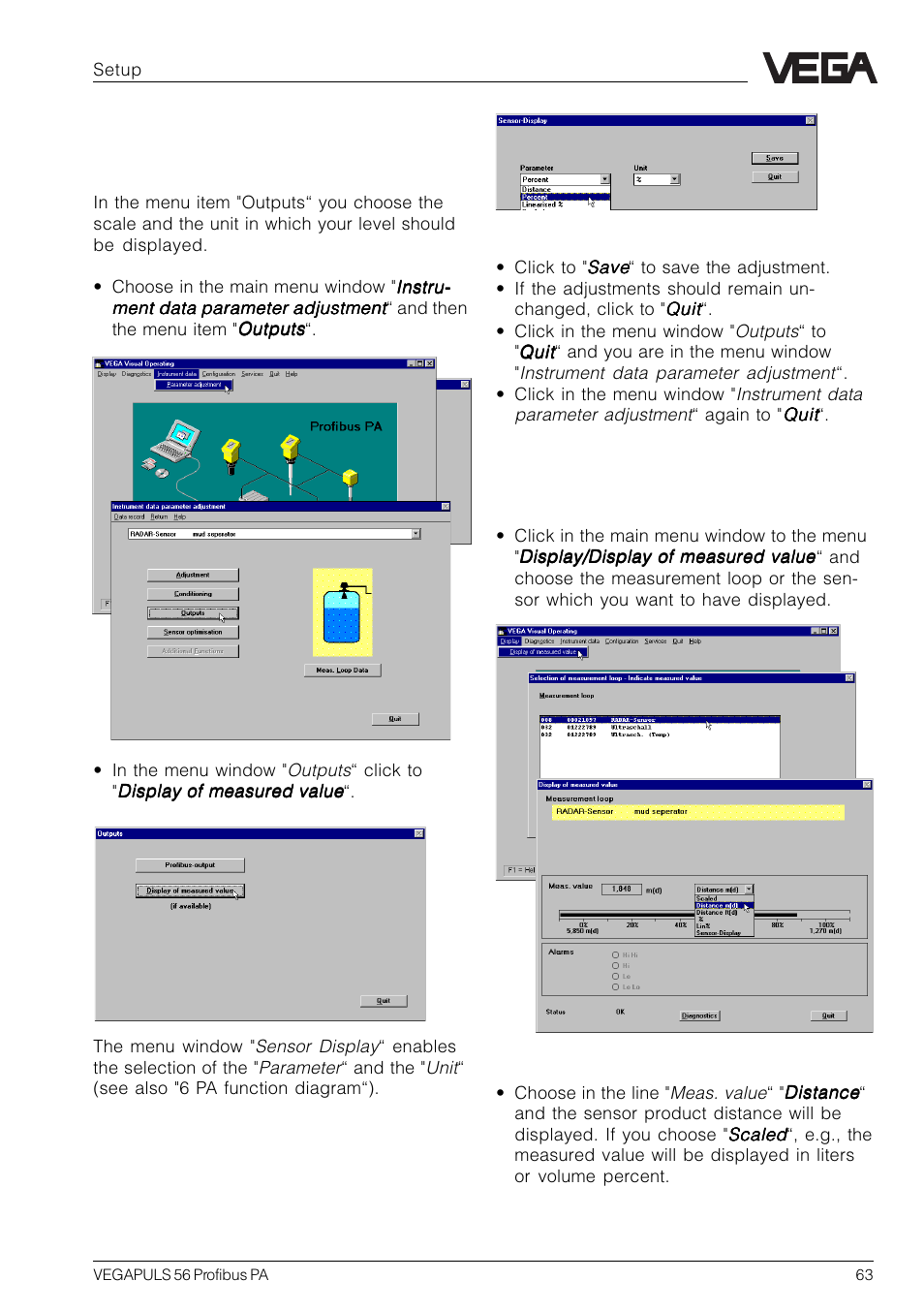 VEGA VEGAPULS 56 Profibus PA User Manual | Page 63 / 92