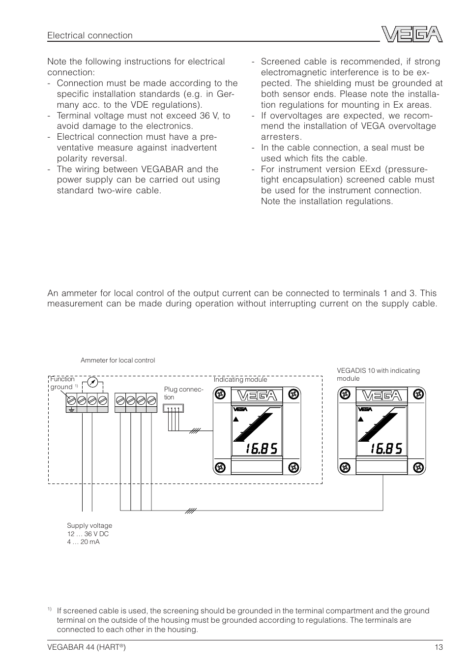 2 connection diagram | VEGA VEGABAR 44 HART User Manual | Page 13 / 44