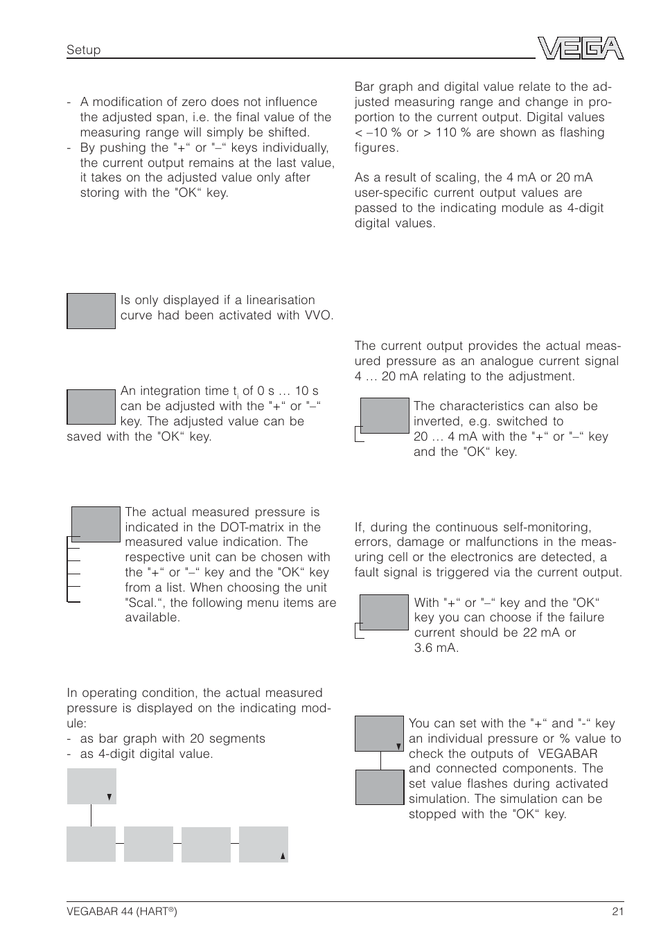 Evaluation, Outputs | VEGA VEGABAR 44 HART User Manual | Page 21 / 44