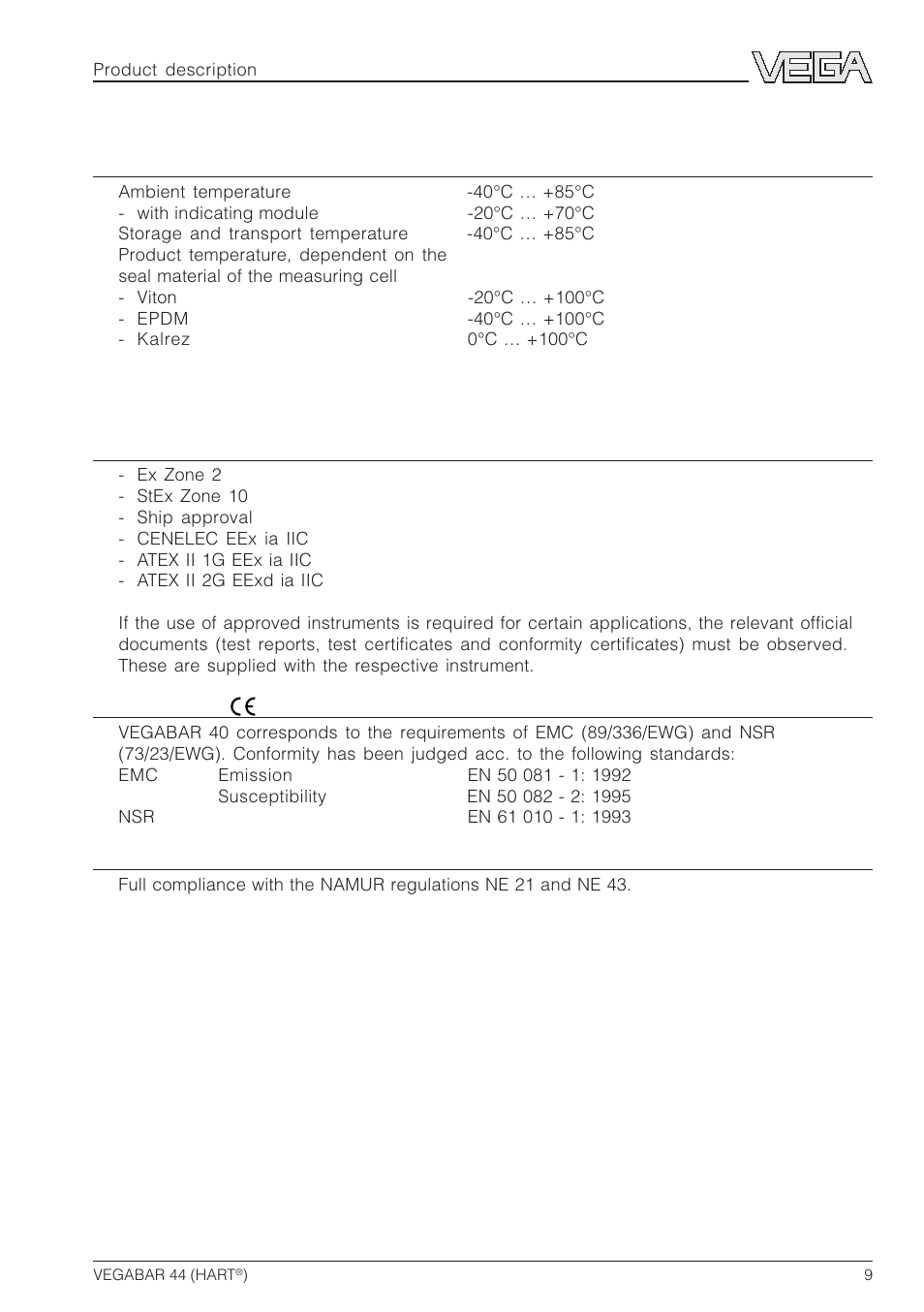 4 approvals and certificates | VEGA VEGABAR 44 HART User Manual | Page 9 / 44